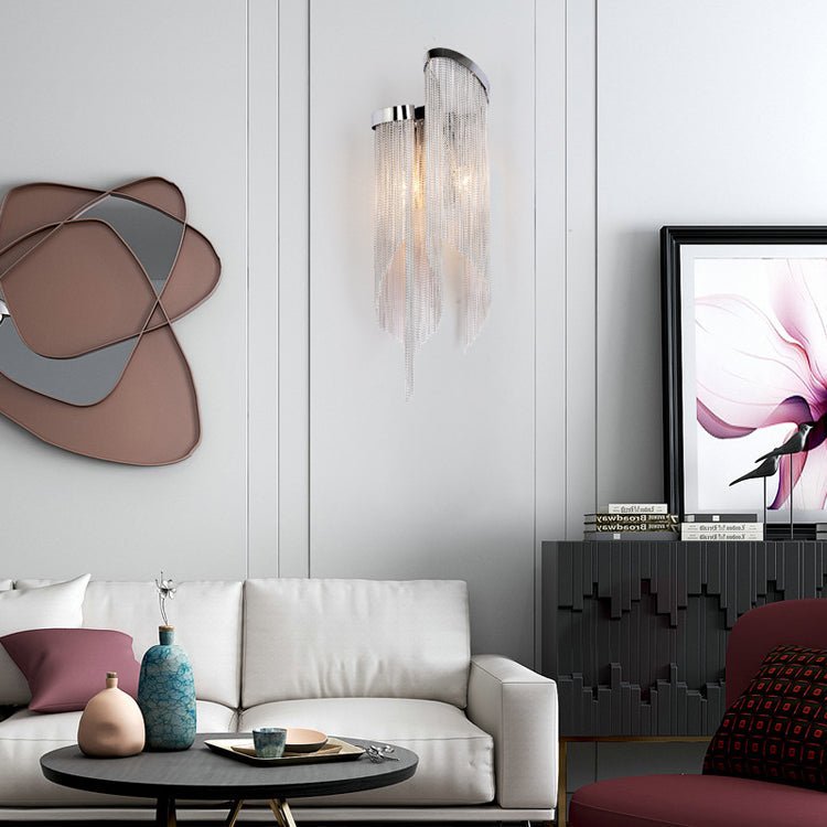 Fiona Aluminum Chain Tassel Wall Sconce - GILDLAMPS