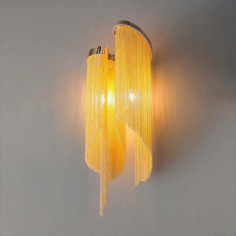 Fiona Aluminum Chain Tassel Wall Sconce - GILDLAMPS