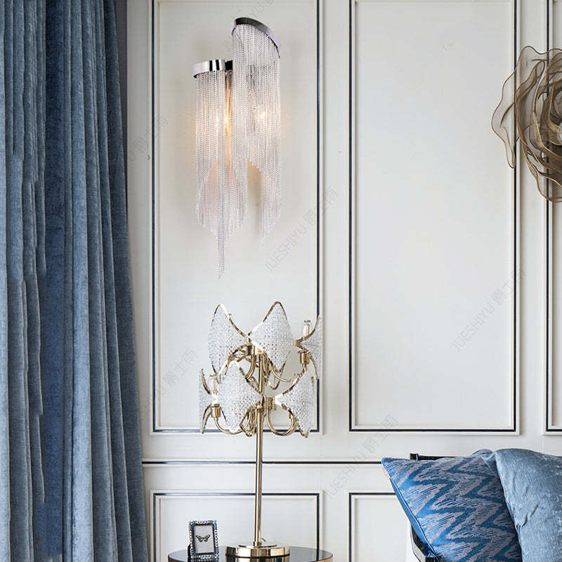 Fiona Aluminum Chain Tassel Wall Sconce - GILDLAMPS