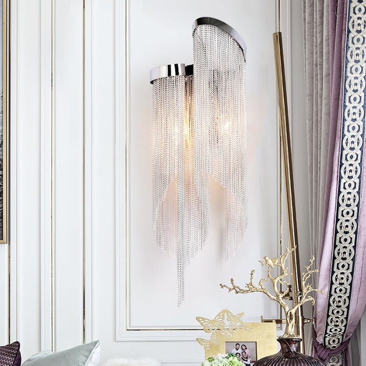 Fiona Aluminum Chain Tassel Wall Sconce - GILDLAMPS