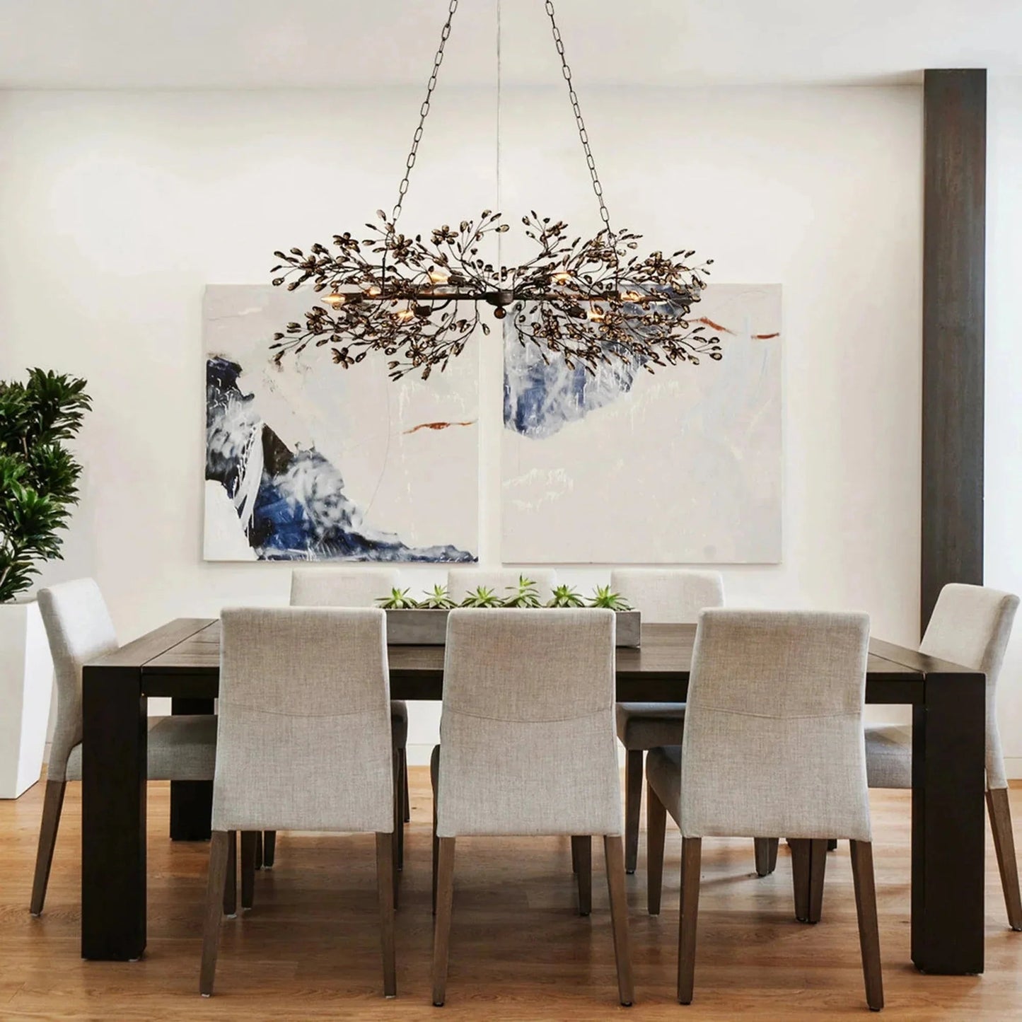 Fiore Linear Chandelier 43" 51" 68"W - GILDLAMPS