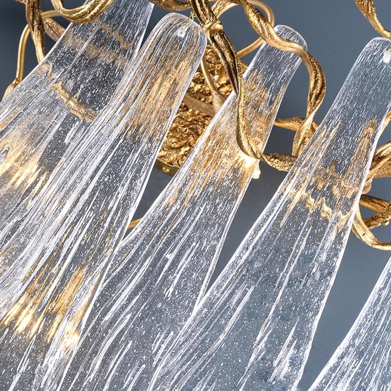 Flake Long Crystal Branch Brass Wall Sconce - GILDLAMPS