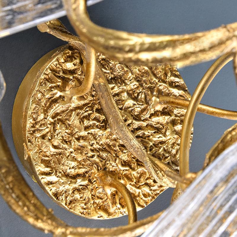 Flake Long Crystal Branch Brass Wall Sconce - GILDLAMPS
