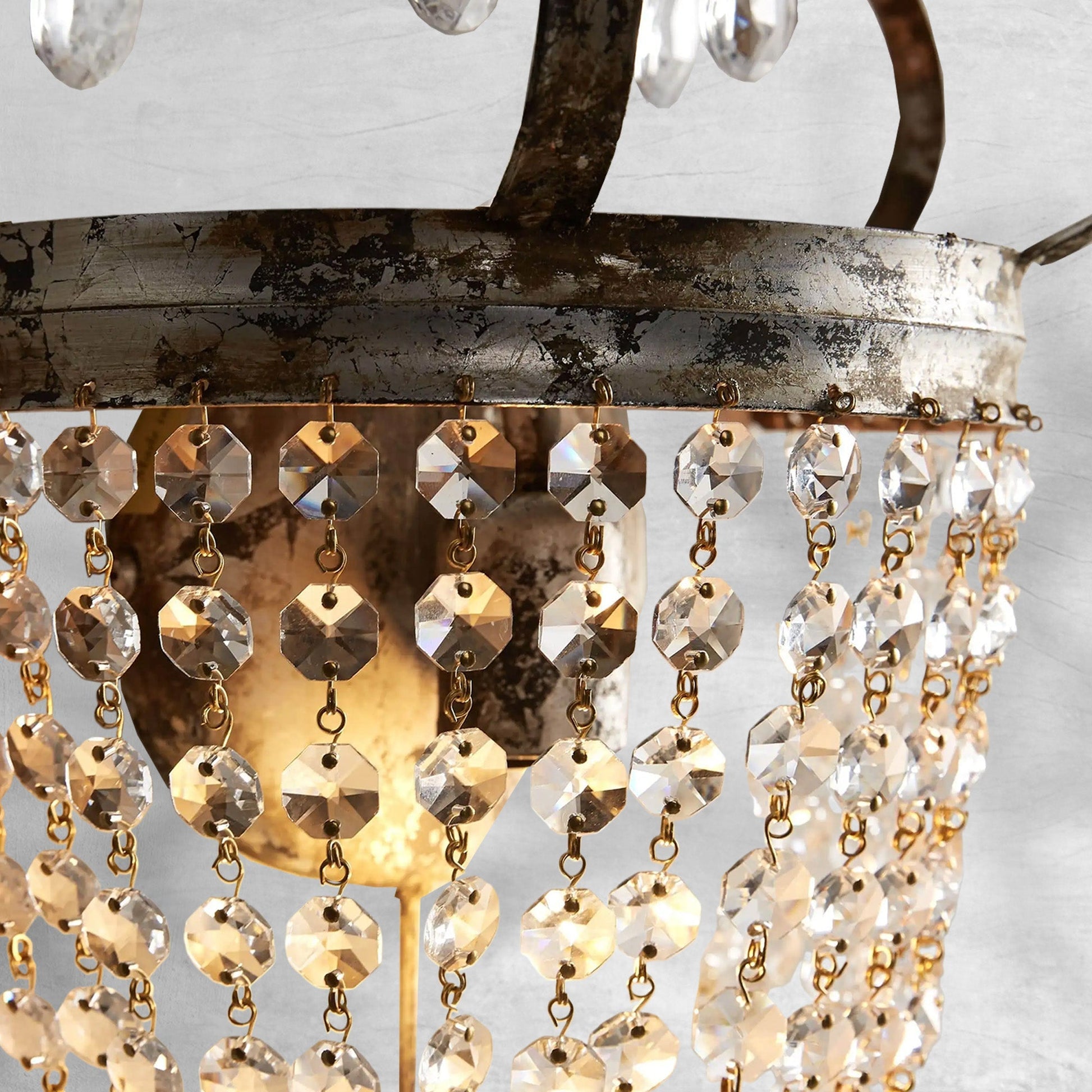 Fotini Iron Wall Sconce in Silver Clay - GILDLAMPS