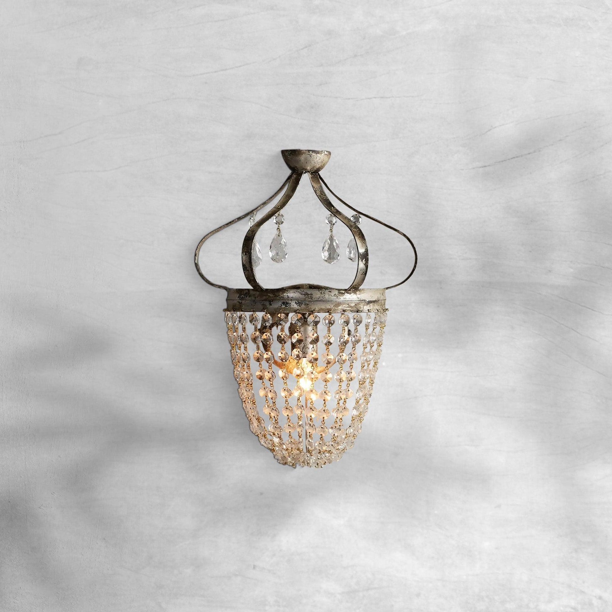 Fotini Iron Wall Sconce in Silver Clay - GILDLAMPS