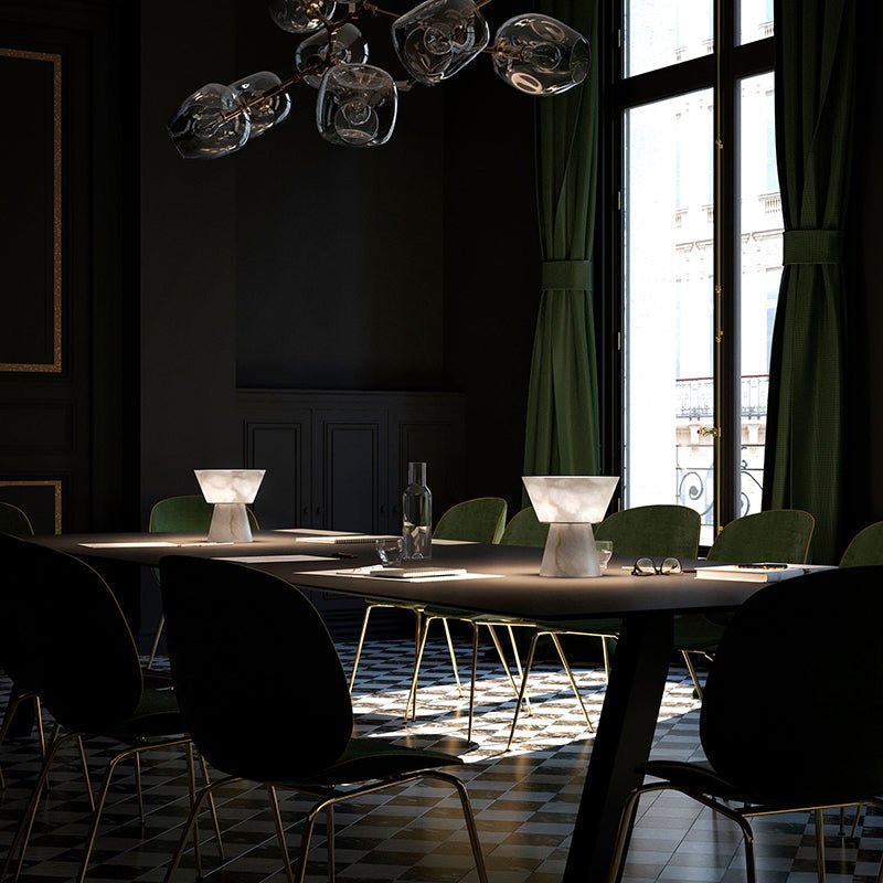 Franta Modern Alabaster Living Room Table Lamp - GILDLAMPS