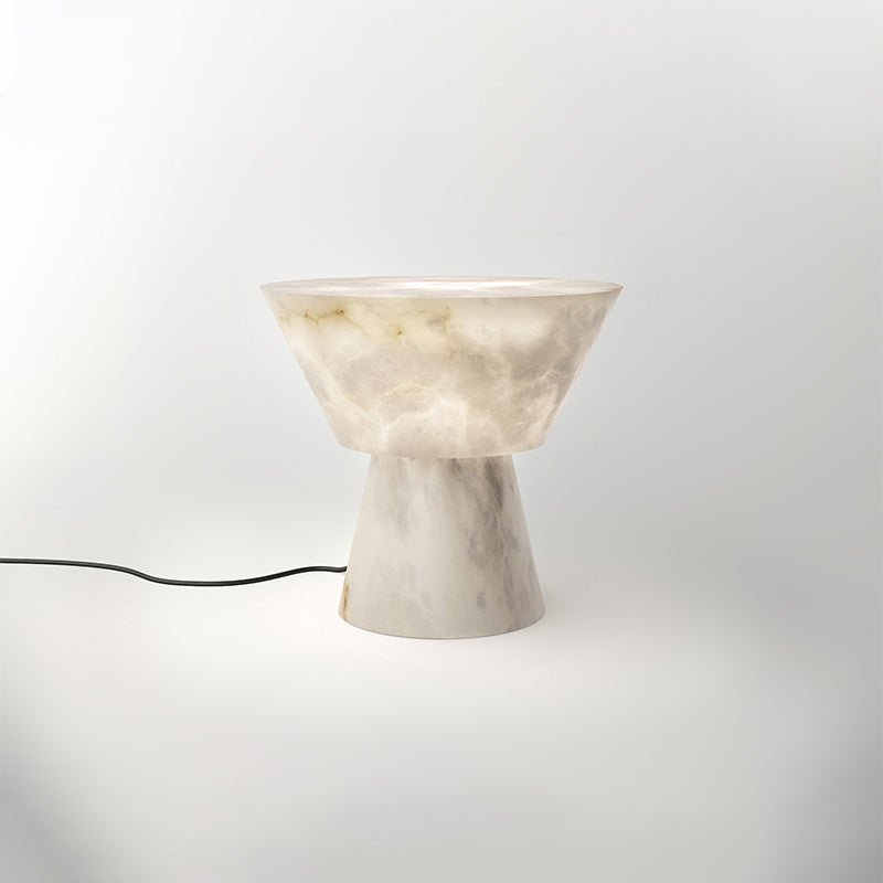 Franta Modern L Alabaster Living Room Table Lamp Besides Bed - GILDLAMPS