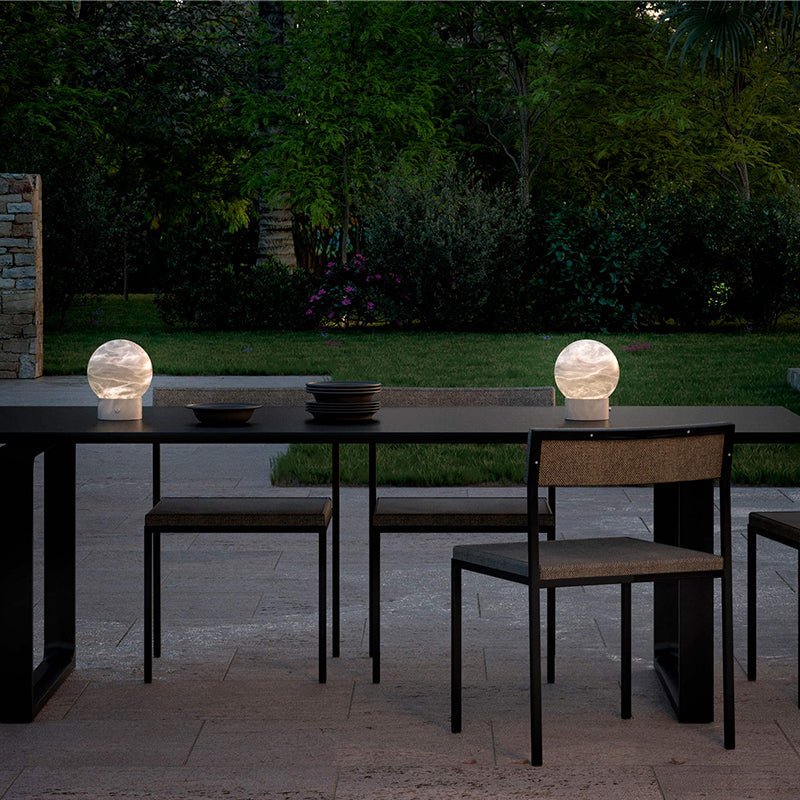 Franta Modern Round Alabaster Table Lamp, Bedside Table Lamp - GILDLAMPS