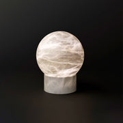 Franta Modern Round Alabaster Table Lamp, Bedside Table Lamp - GILDLAMPS