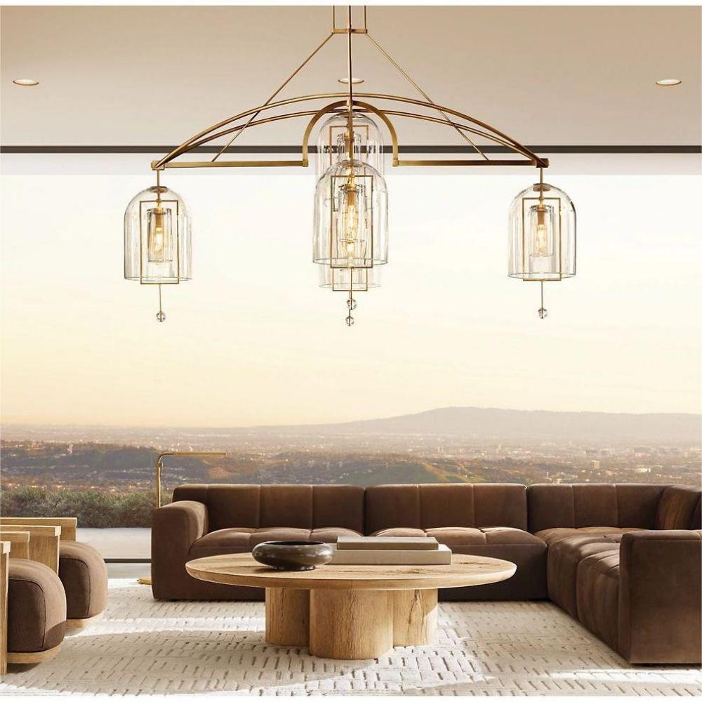 Fulcram Round Chandelier 85" -5 Lights - GILDLAMPS