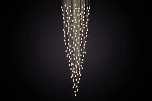 Gem Conical Cluster Alabaster Chandelier 150 Lights - GILDLAMPS