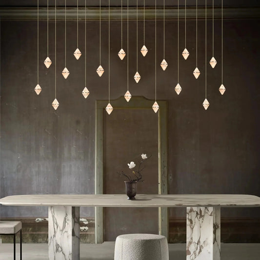 Gem Rectangular Alabaster Chandelier 20 - GILDLAMPS