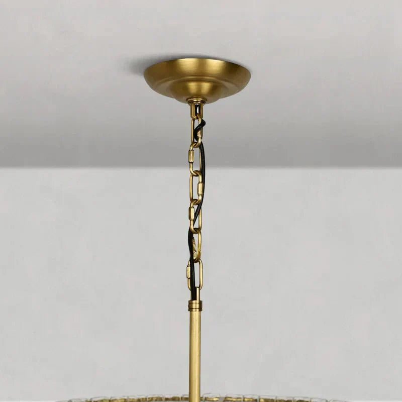 Ghiaccio Glass Oval Chandelier 54''65'' - GILDLAMPS