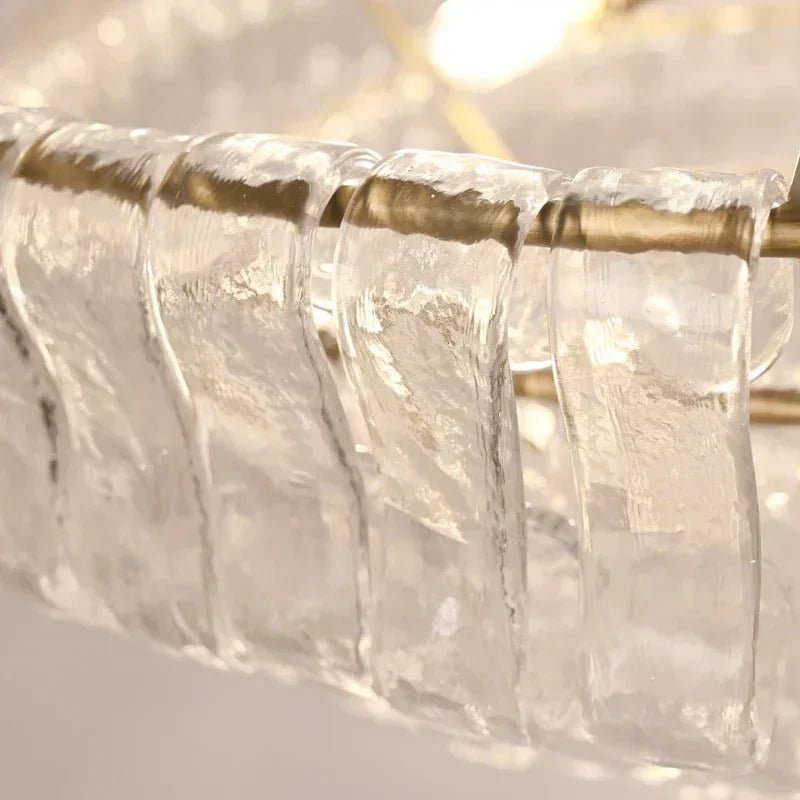 Ghiaccio Glass Oval Chandelier 54''65'' - GILDLAMPS