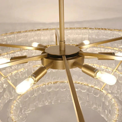 Ghiaccio Glass Oval Chandelier 54''65'' - GILDLAMPS