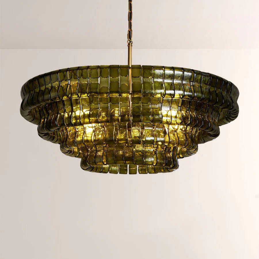 Ghiaccio Glass Round Chandelier 24" 36" 48" 60" - GILDLAMPS