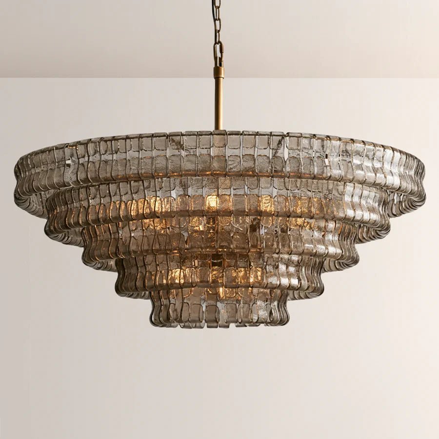 Ghiaccio Glass Round Chandelier 24" 36" 48" 60" - GILDLAMPS
