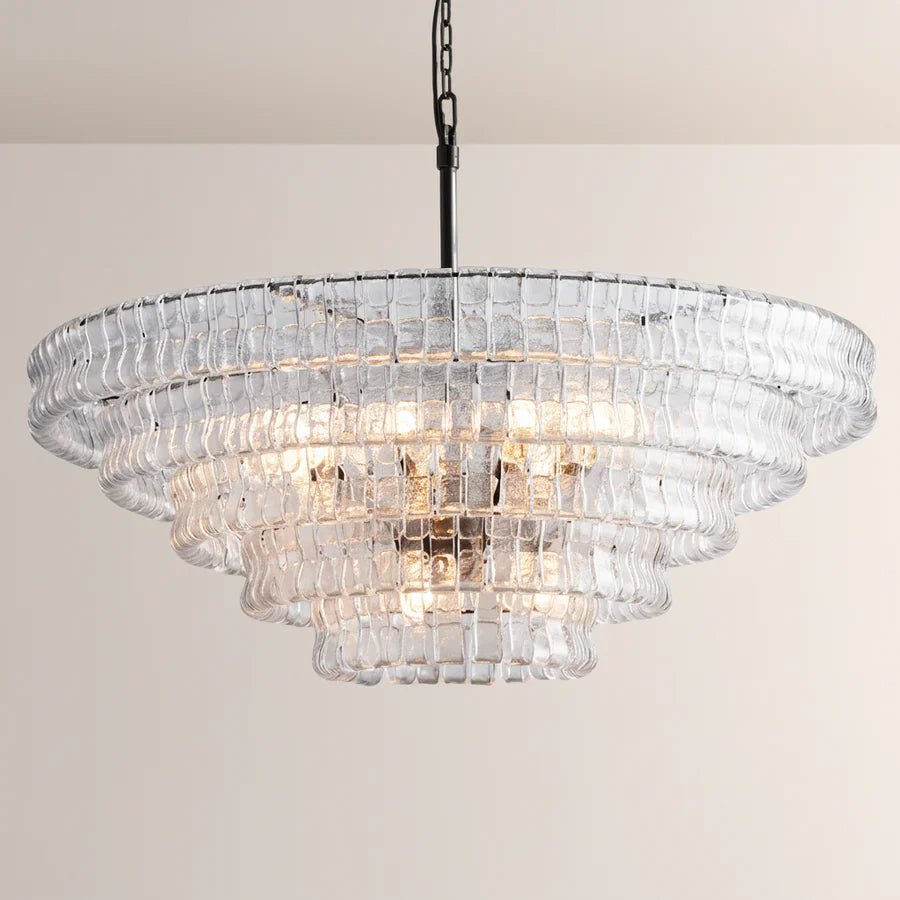 Ghiaccio Glass Round Chandelier 24" 36" 48" 60" - GILDLAMPS