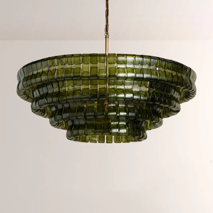 Ghiaccio Glass Round Chandelier 24" 36" 48" 60" - GILDLAMPS