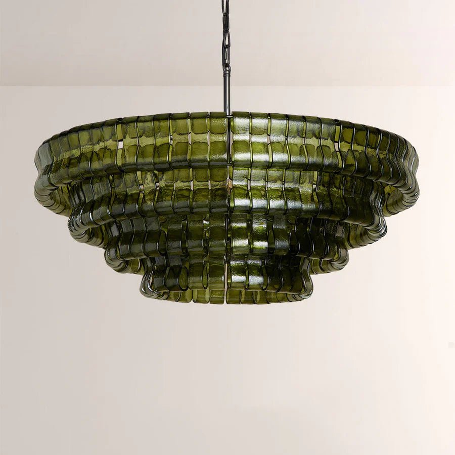 Ghiaccio Glass Round Chandelier 24" 36" 48" 60" - GILDLAMPS