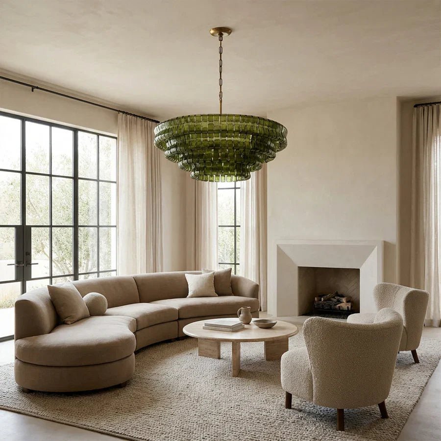 Ghiaccio Glass Round Chandelier 24" 36" 48" 60" - GILDLAMPS