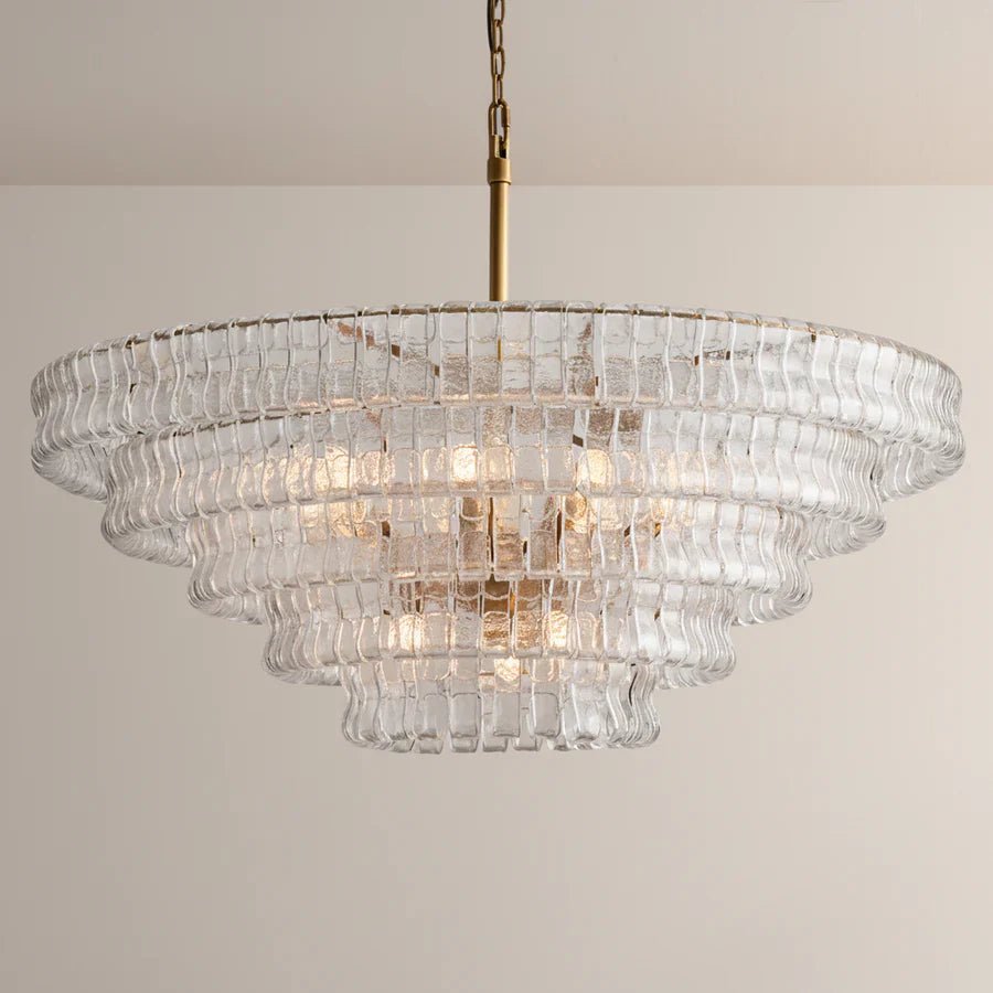 Ghiaccio Glass Round Chandelier 24" 36" 48" 60" - GILDLAMPS