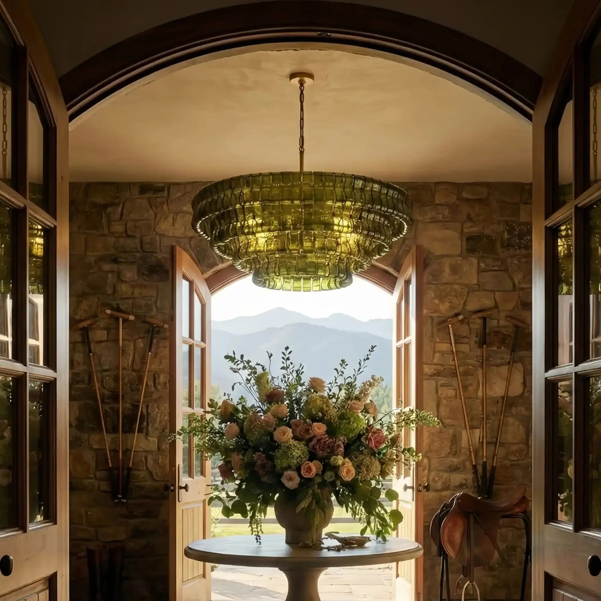Ghiaccio Glass Round Chandelier 24" 36" 48" 60" - GILDLAMPS