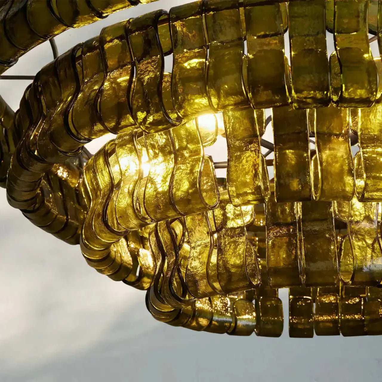 Ghiaccio Glass Round Chandelier 24" 36" 48" 60" - GILDLAMPS