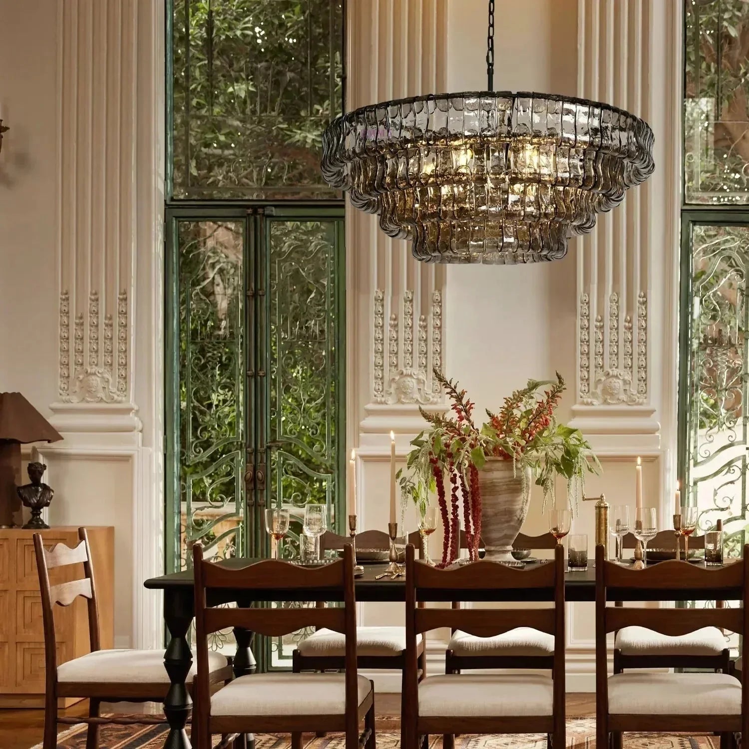 Ghiaccio Glass Round Chandelier 24" 36" 48" 60" - GILDLAMPS