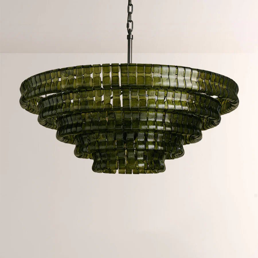 Ghiaccio Glass Round Chandelier 24" 36" 48" 60" - GILDLAMPS