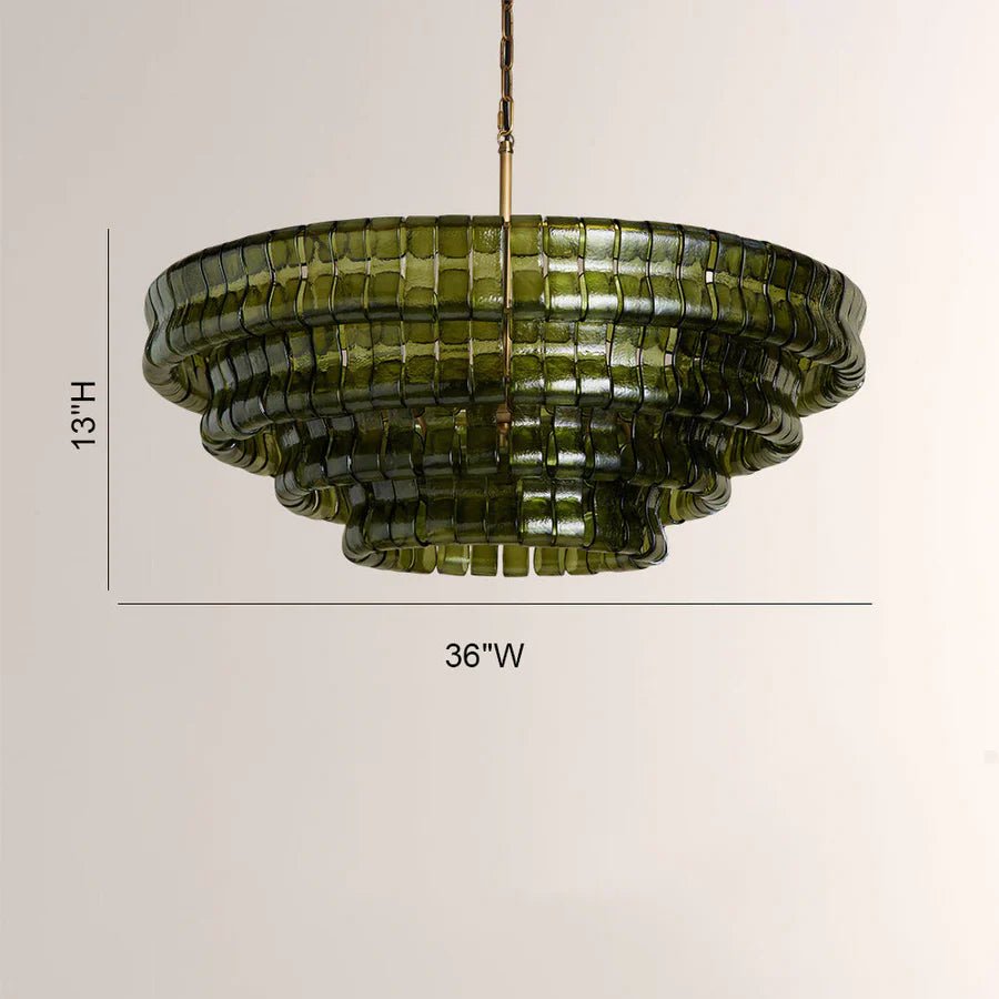 Ghiaccio Glass Round Chandelier 24" 36" 48" 60" - GILDLAMPS