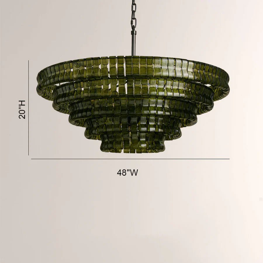 Ghiaccio Glass Round Chandelier 24" 36" 48" 60" - GILDLAMPS