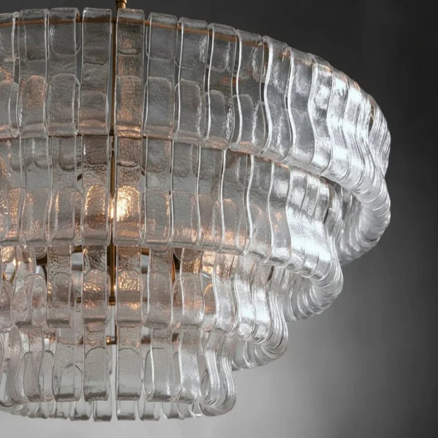 Ghiaccio Glass Round Chandelier 24" 36" 48" 60" - GILDLAMPS