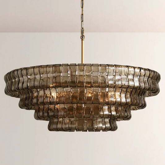 Ghiaccio Glass Round Chandelier 24" 36" 48" 60" - GILDLAMPS