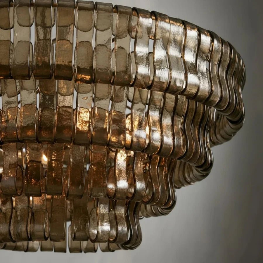 Ghiaccio Glass Round Chandelier 24" 36" 48" 60" - GILDLAMPS