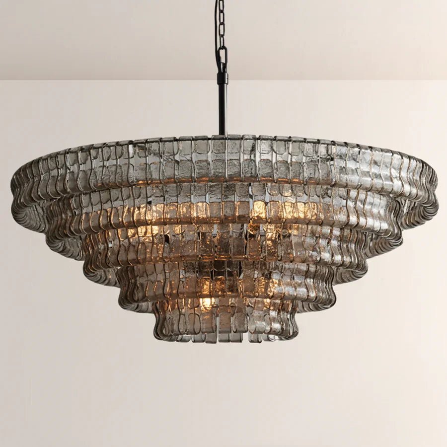 Ghiaccio Glass Round Chandelier 24" 36" 48" 60" - GILDLAMPS