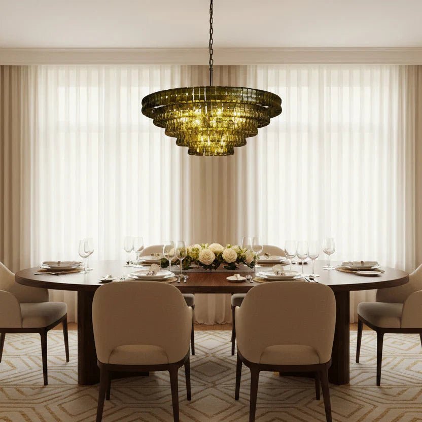 Ghiaccio Glass Round Chandelier 24" 36" 48" 60" - GILDLAMPS