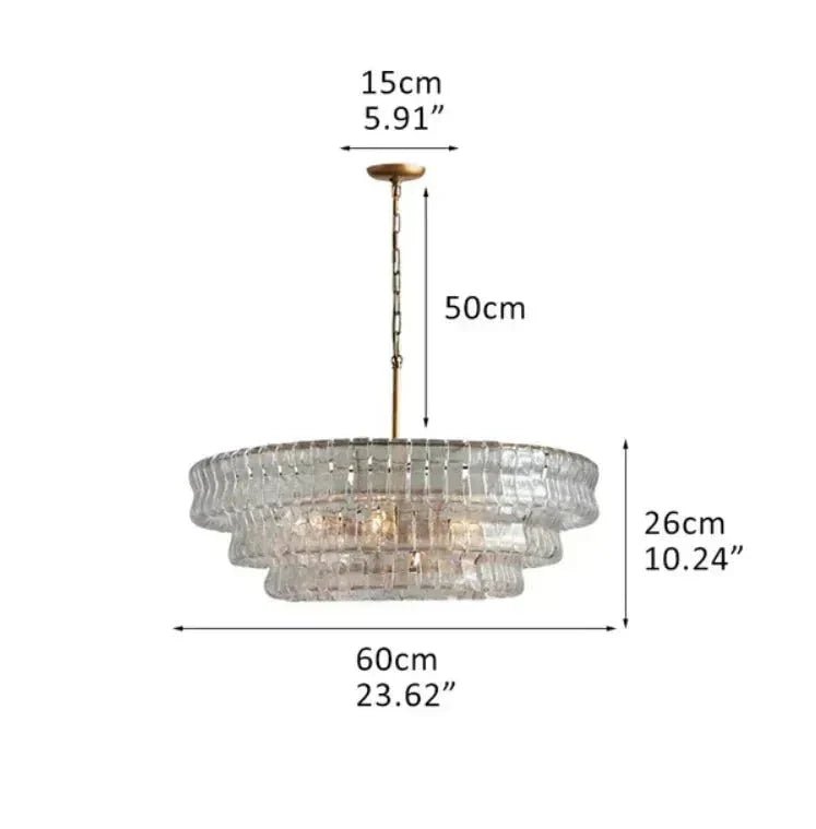 Ghiaccio Glass Round Chandelier 24" 36" 48" 60" - GILDLAMPS