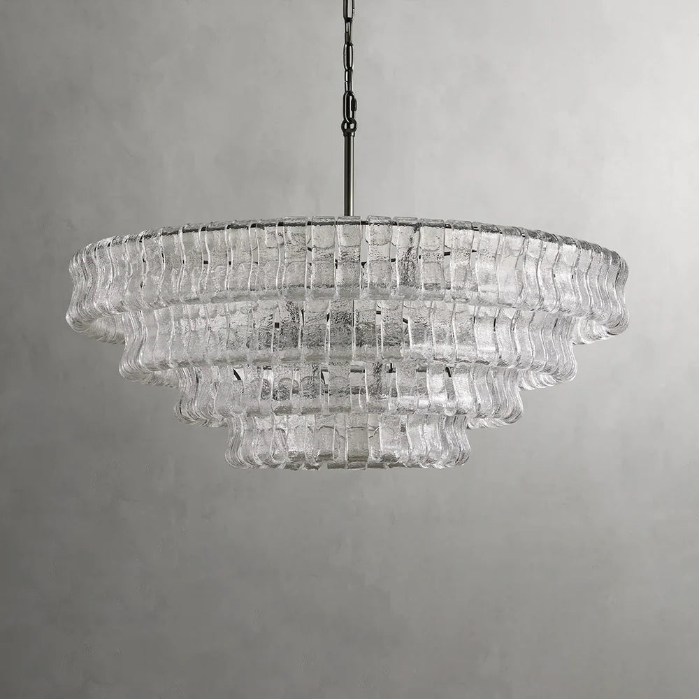 Ghiaccio Glass Round Chandelier 24" 36" 48" 60" - GILDLAMPS