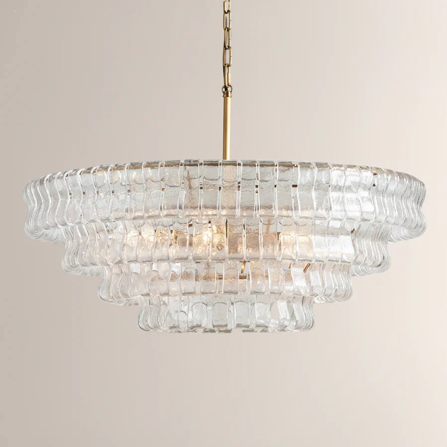 Ghiaccio Glass Round Chandelier 24" 36" 48" 60" - GILDLAMPS