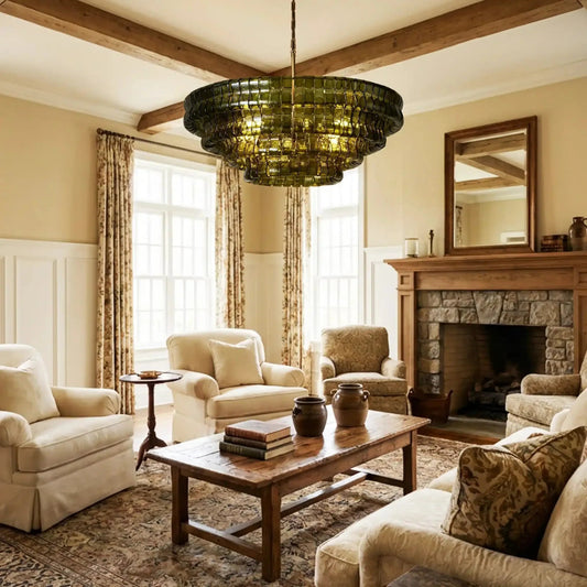 Ghiaccio Glass Round Chandelier 24" 36" 48" 60" - GILDLAMPS