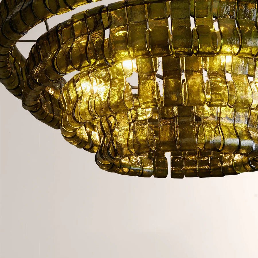 Ghiaccio Glass Round Chandelier 24" 36" 48" 60" - GILDLAMPS
