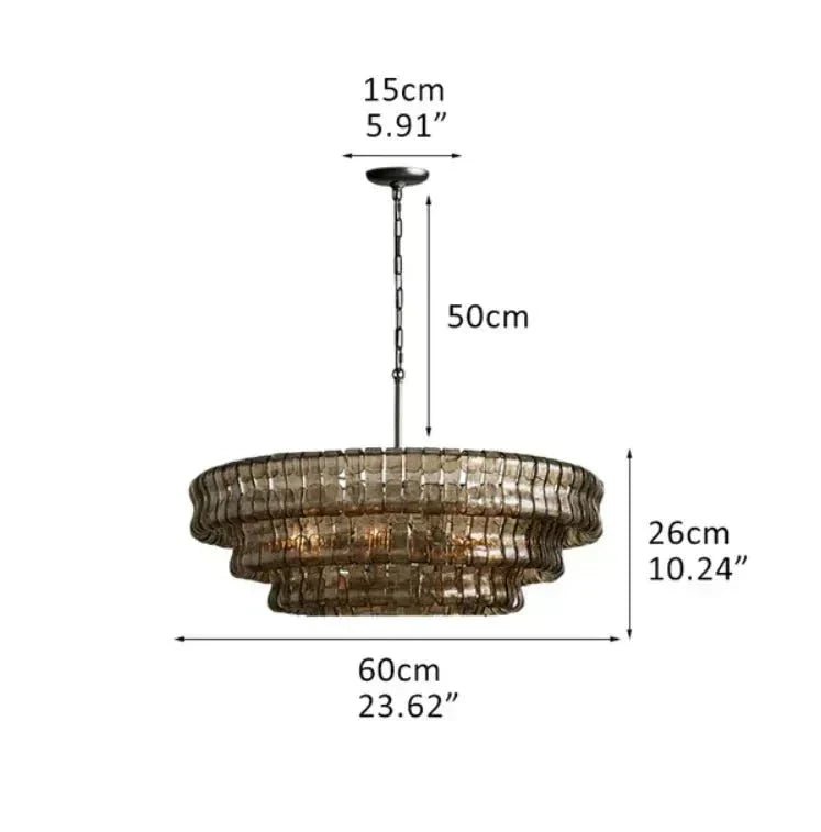 Ghiaccio Glass Round Chandelier 24" 36" 48" 60" - GILDLAMPS