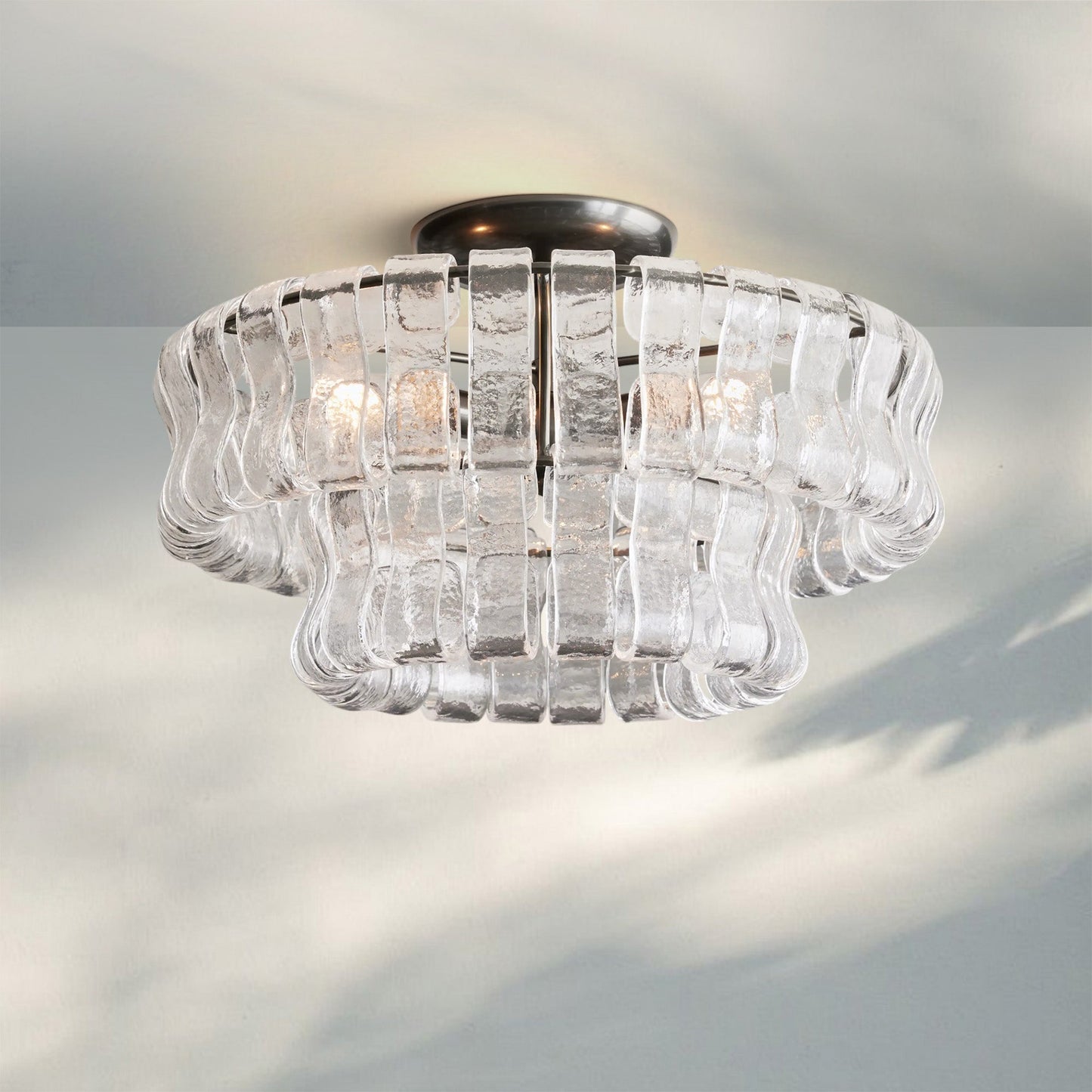 Ghiaccio Modern Glass Flushmount - GILDLAMPS