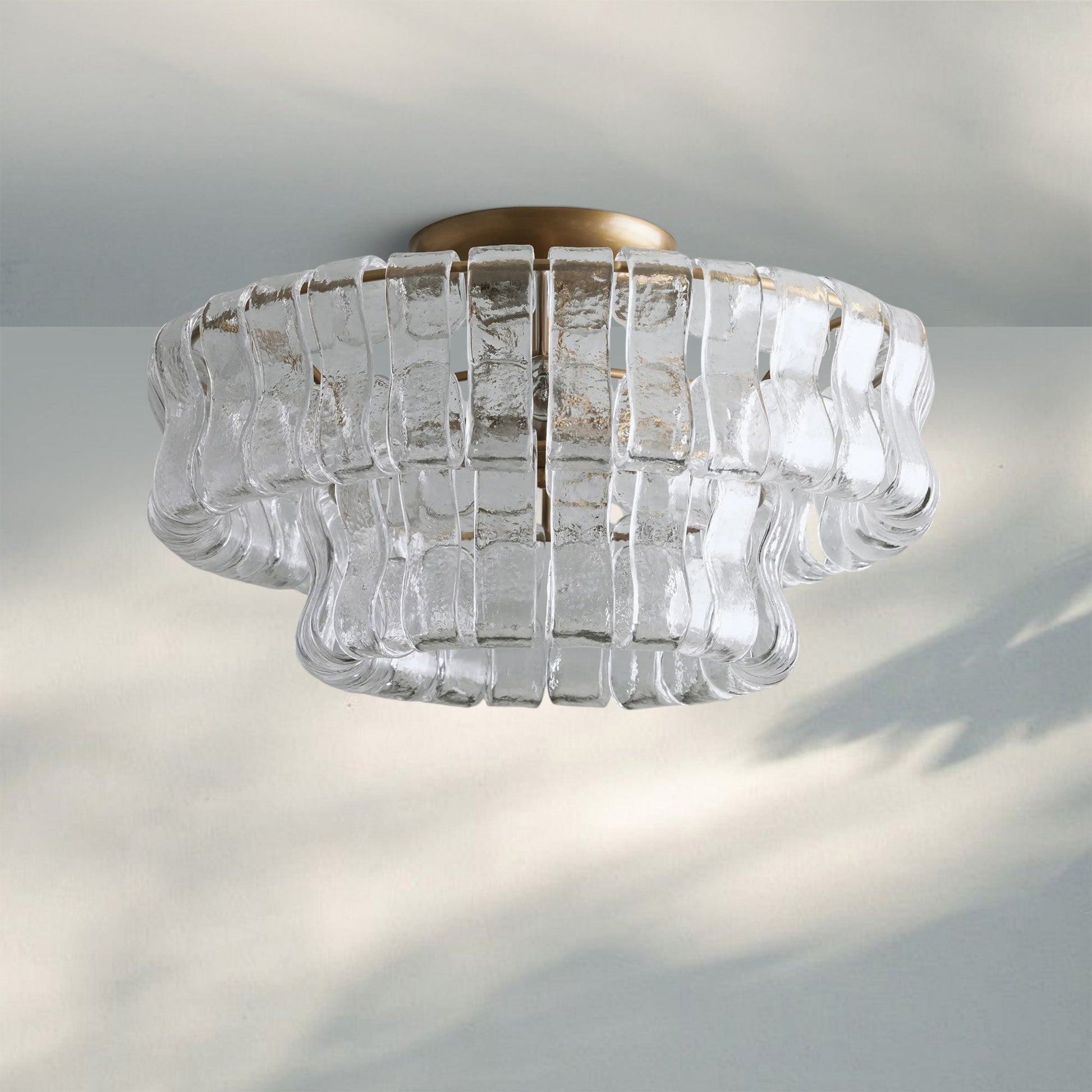 Ghiaccio Modern Glass Flushmount - GILDLAMPS