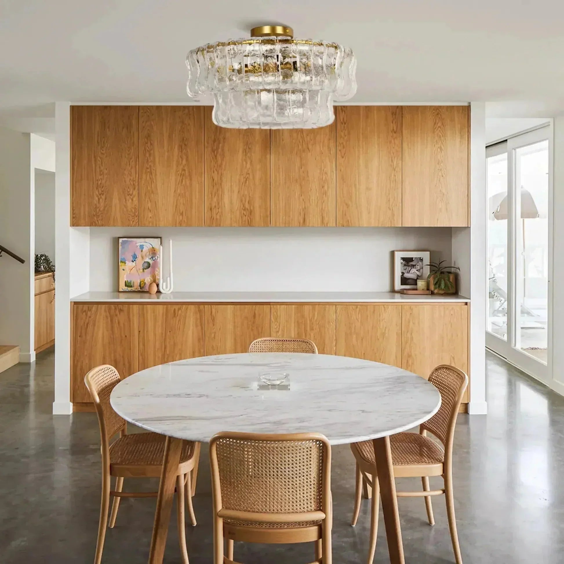 Ghiaccio Modern Glass Flushmount - GILDLAMPS
