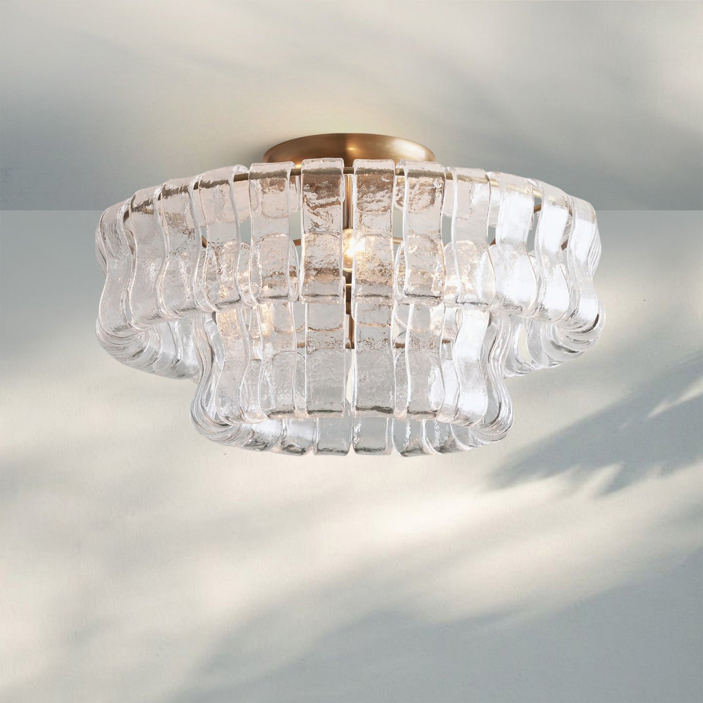 Ghiaccio Modern Glass Flushmount - GILDLAMPS