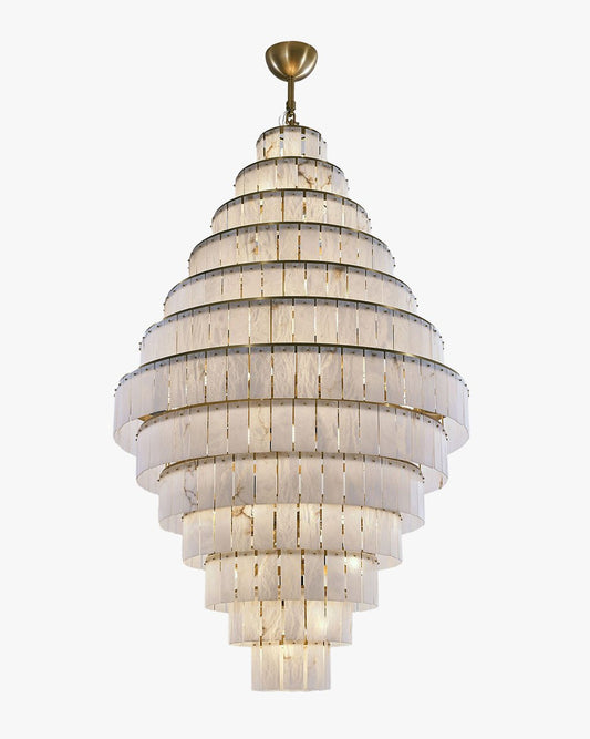 Giant Tiered Alabaster Foyer Chandelier - GILDLAMPS