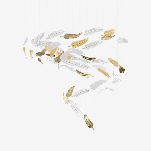 Glass Feathers Chandelier - GILDLAMPS