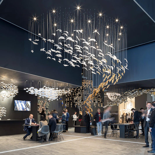 Glass Feathers Flying Chandelier - GILDLAMPS